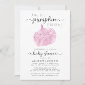 Virtual Pumpkin Pink Glitter Sparkle Baby shower Kaart (Voorkant)