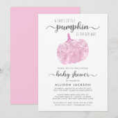 Virtual Pumpkin Pink Glitter Sparkle Baby shower Kaart (Voorkant / Achterkant)