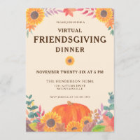 Virtual Pumpkin Sunflower Friendsgiving Dinner