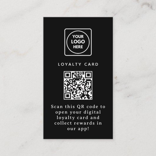 Virtual QR | Custom Digital Business Reward Link Klantenkaartje (Voorkant)
