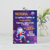 Virtual Reality Birthday Party GIRL Kaart (Staand voorkant)