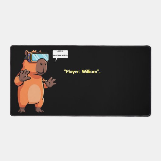 "Virtual Reality Capybara Gamer" Bureaumat (Voorkant)