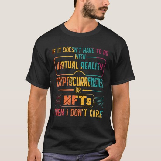 Virtual Reality Cryptocurrency NFT Addict Retro T-shirt (Voorkant)