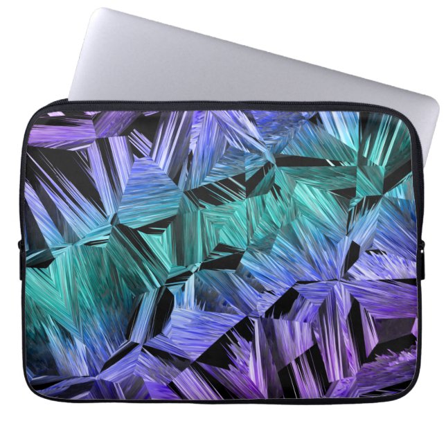 virtual reality, dark crystal gradient: laptop sleeve (Voorkant)