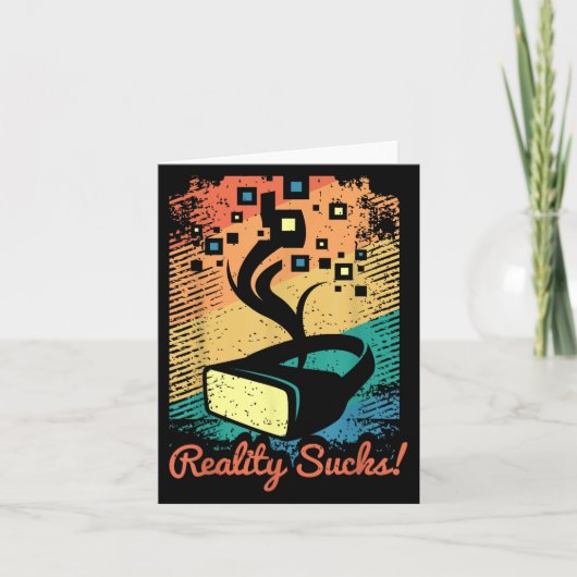 Virtual Reality Graphic Retro Distressed Art voor Kaart (Voorkant)