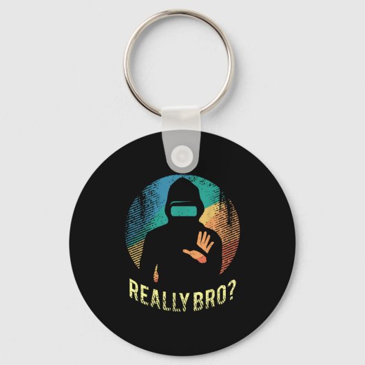 Virtual Reality Graphic Retro Distressed Art voor Sleutelhanger (Voorkant)