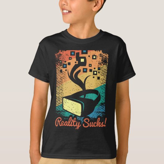 Virtual Reality Graphic Retro Distressed Art voor T-shirt (Voorkant)