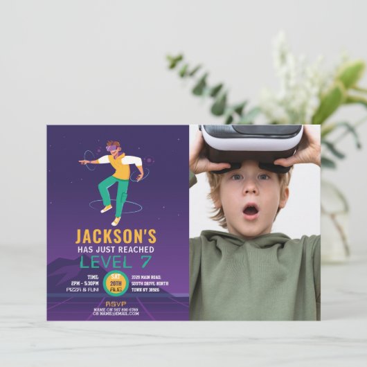 Virtual Reality VR Digital Gaming Gamer Foto Kaart (Staand voorkant)