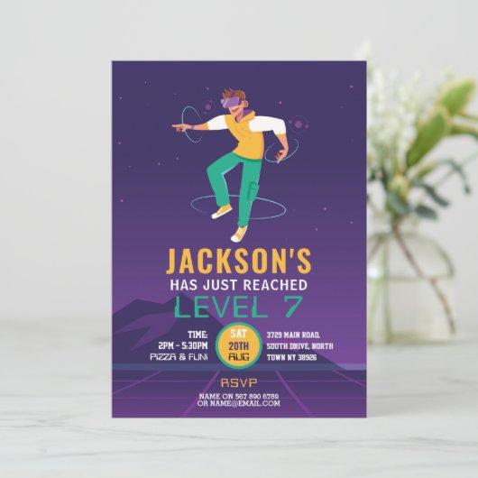 Virtual Reality VR Digital Gaming Gamer Kaart (Staand voorkant)