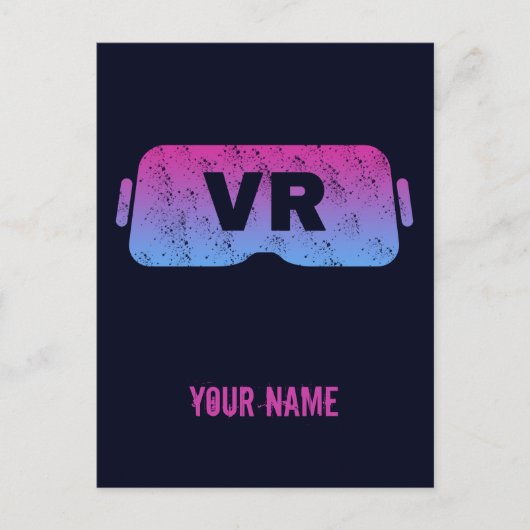 Virtual Reality VR  Gamer Videoglazen Briefkaart (Voorkant)