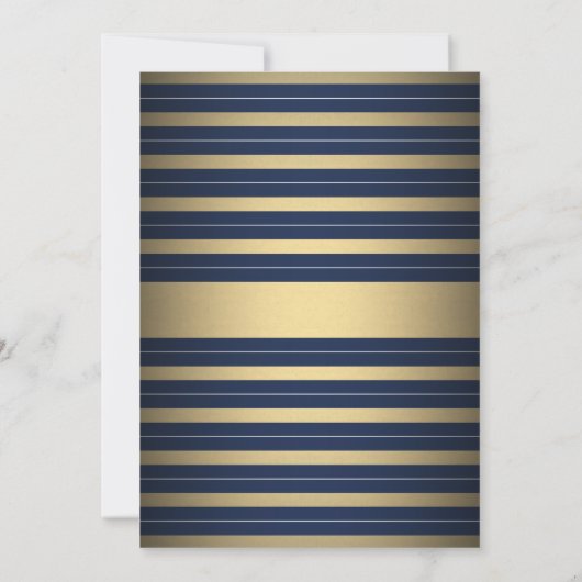 Virtual Retirement Party Navy Blauw Wit en Goud Kaart (Achterkant)