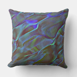 Virtual rock in satin tone of burnt blue and green kussen