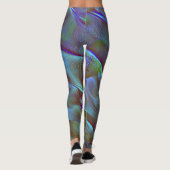 Virtual rock in satin tone of burnt blue and green leggings (Achterkant)