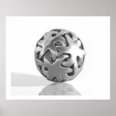Virtual Sculpture Interlocked Star Chrome Poster (Voorkant)