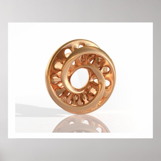 Virtual Sculpture Moebius Bright Gold B Poster (Voorkant)