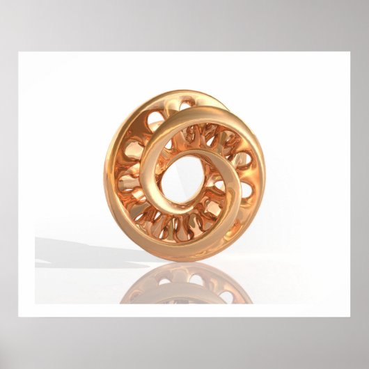 Virtual Sculpture Moebius Bright Gold C Poster (Voorkant)