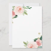 Virtual Shower By Mail Roze Bloemen vrijgezellenfe Kaart (Achterkant)