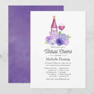 Virtual Shower voor Floral Vrijgezellenfeest Wine- Kaart