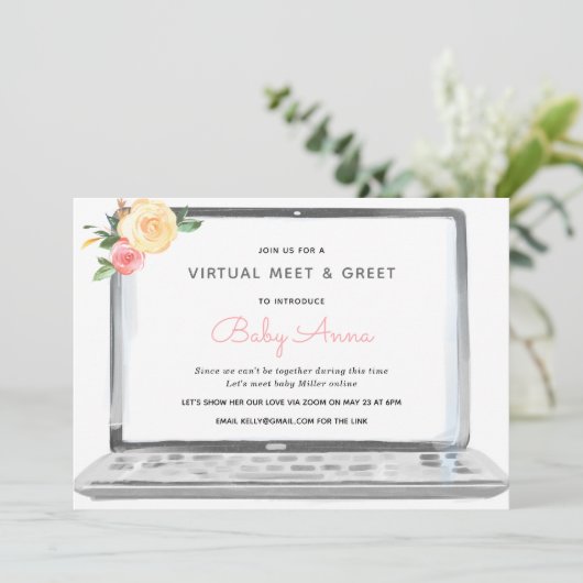 Virtual SIP & Bekijk Welkom Baby Kaart (Staand voorkant)