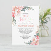 Virtual SIP & See Blush Roze Goud Baby shower Kaart (Staand voorkant)