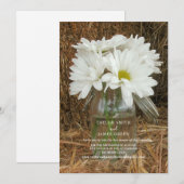 Virtual Streaming Wedding Rustic Hay Daisies Kaart (Voorkant / Achterkant)