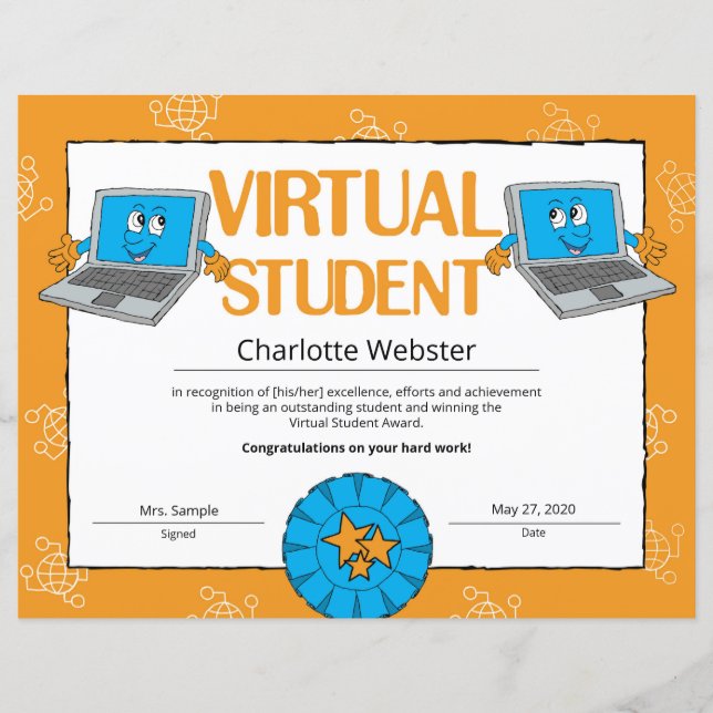 Virtual Student Certificate of Achievement PDF (Voorkant)