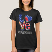 Virtual Teacher Love Usa Flag Fireworks 4th Of J T-shirt (Voorkant)