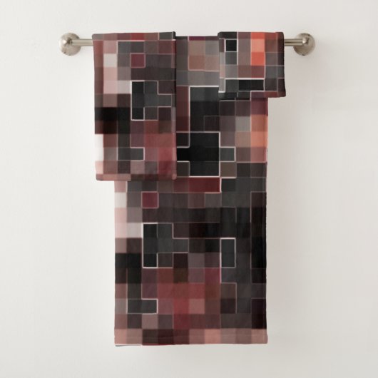 Virtual tegel stijl vierkant mozaïek in beige tot bad handdoek (Insitu)