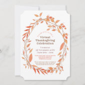 Virtual Thanksgiving Autumn Leaf geometrisch Lijst Kaart (Voorkant)