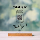 Virtual Tip Jar, Aangepaste QR-code Betalen App, L Acryl Bord (Neutraal)