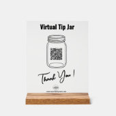 Virtual Tip Jar, Aangepaste QR-code Betalen App, L Acryl Bord (Voorkant)