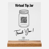 Virtual Tip Jar, Aangepaste QR-code Betalen App, L Acryl Bord