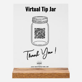 Virtual Tip Jar, Aangepaste QR-code Betalen App, L Acryl Bord