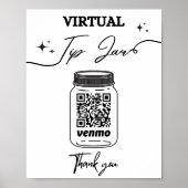 Virtual Tip Jar QR Code Tip Your Bartender Pedesta Poster (Voorkant)