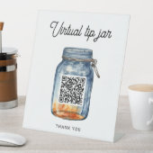 Virtual Tip Jar Reclamebord Met Voetstuk (Insitu)