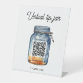 Virtual Tip Jar Reclamebord Met Voetstuk (Voorkant)