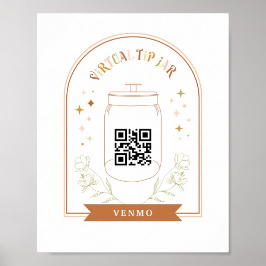 Virtual Tip Jar Scan QR Code Cash App Payment Ped Poster (Voorkant)
