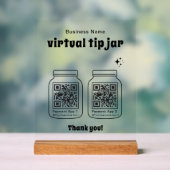 Virtual Tip Jar with 2 QR Code Acryl Bord (Neutraal)
