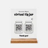 Virtual Tip Jar with 2 QR Code Acryl Bord (Voorkant)