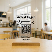 Virtual Tip Jar with QR Code Acryl Bord