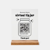Virtual Tip Jar with QR Code Acryl Bord (Voorkant)