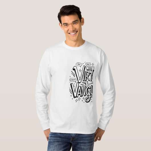 Virtual Vanguard T-shirt met lange mouwen 🎮👕 (Voorkant volledig)