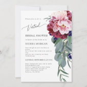 Virtual Vrijgezellenfeest Blush Pink Bourgondië Fl Kaart (Voorkant)