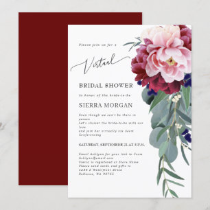 Virtual Vrijgezellenfeest Blush Pink Bourgondië Fl Kaart