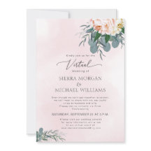 Virtual Wedding Blush Pink Peony Waterverf