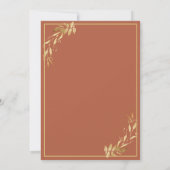 Virtual Wedding Chic Gold Foliage Terracotta Rust Kaart (Achterkant)