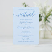 VIRTUAL Wedding Dusty Blue Chic Custom Kaart (Staand voorkant)