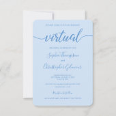 VIRTUAL Wedding Dusty Blue Chic Custom Kaart (Voorkant)