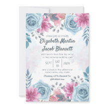 Virtual Wedding Dusty Blue Roos en Pink Floral