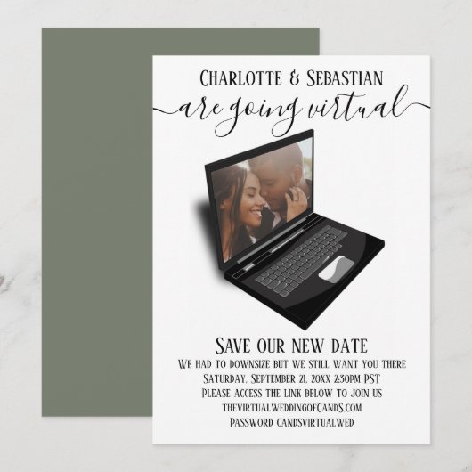 Virtual Wedding Save the Date Photo (Voorkant / Achterkant)